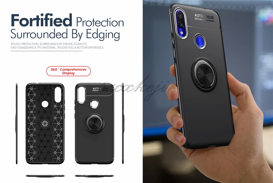 Чехол из силикагеля для Xiaomi Redmi Note 7 7 pro, автомобильный держатель, магнитный кронштейн, кольцо на палец, чехол из ТПУ для Redmi Note 7