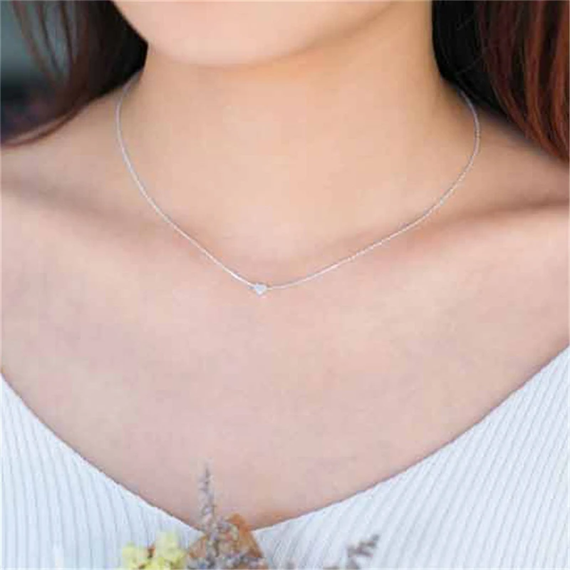 ROXI 925 Серебряное колье Подвеска «любящее сердце» ожерелье простые серебряные ожерелья для женщин ювелирные изделия колье femme Bijoux