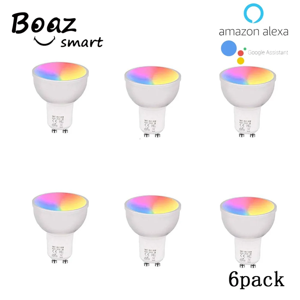 Умный Wifi светильник GU10 Alexa Google home Голосовое управление l Tuya Smartlife APP светодиодный с