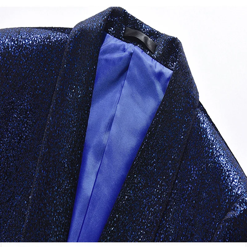 

Velvet Bronzing Blazer Men Luxury Brand Shawl Collar Mens Blazer Jacket One Button Party Wedding Dress Suit Coat Blazer Hombre
