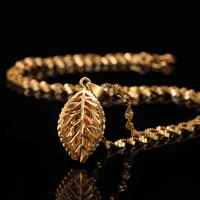 st kunkka yellow gold color filled chunky hollow leaf necklaces pendants for woman chokers collar water wave chain fashion