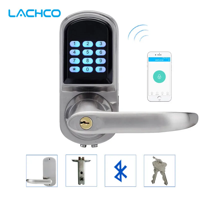 LACHCO смарт телефон Bluetooth дверной замок с комбинацией атласный хром поддержкой код