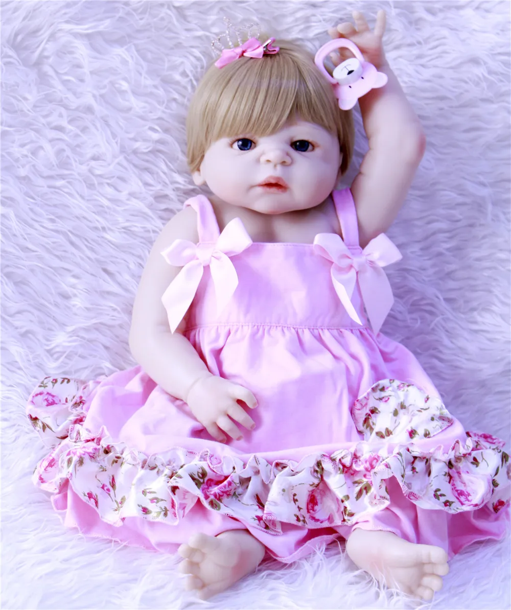 55 см Силиконовая Кукла Reborn Girl Реалистичная кукла для новорожденных 22 дюйма