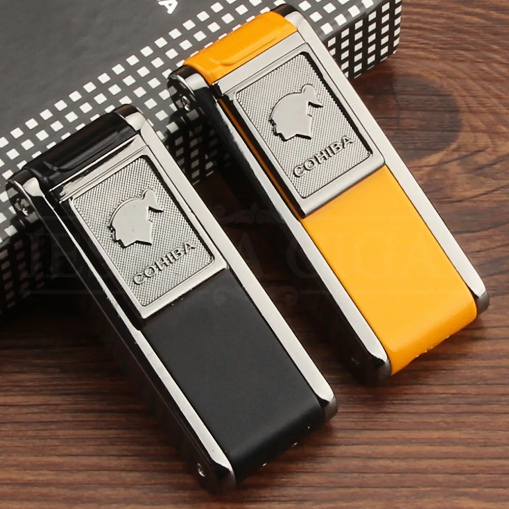 COHIBA гаджеты 2 огнестойкая струйная фонарь лка Зажигалка для сигар многоразовая