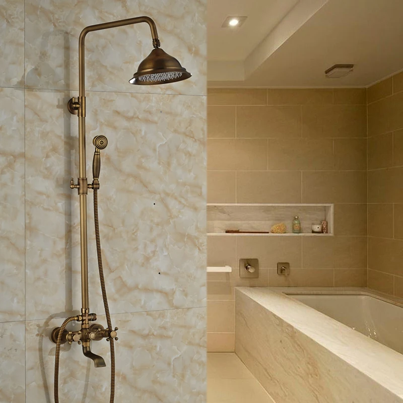 Медный латунный душевой набор для ванной 8 дюймов кран горячего смесителя