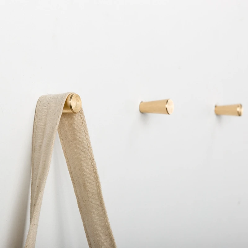 

Gold Brass Decorative Wall Hooks Towel Coat Hook Hangers Wall Mounted For Hanging Modern-4Pack