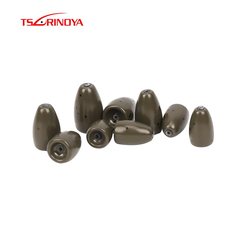 

TSURINOYA Вольфрамовая стальная пуля, рыболовный вес 3,5 г/5,3 г/7 г, рыболовный грузил для техасской снасти с шлангом, Рыболовный инструмент, рыболо...