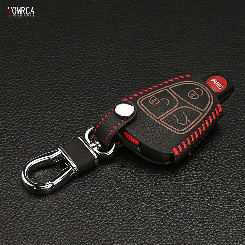 Лидер продаж 2016 брелок для ключей с кожаным ремешком Benz B C E ML S CLK CL 3B 3BT AMG 3 кнопками