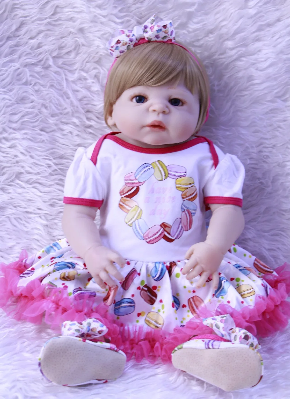 55 см bebe силиконовые куклы для новорожденных полное тело девочка кукла