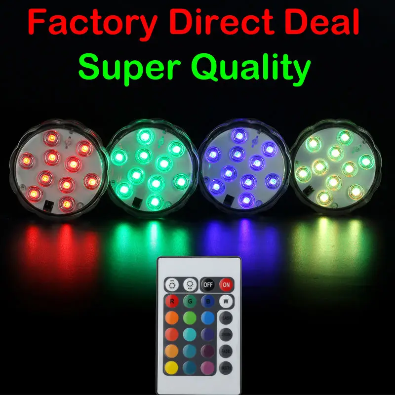 

10pcs waterproof RGB SMD led submersible led floral lights with remote control,festival wedding party decoration lighting lamps
