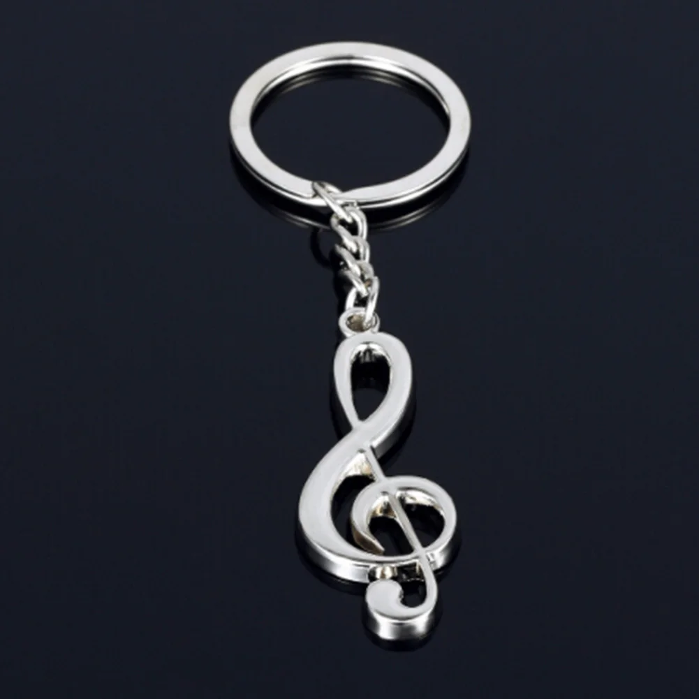 

Hot Sale 1Pcs Key Chain Key Ring Silver Plated Musical Note Keychain For Car Metal Music Symbol Key Chains