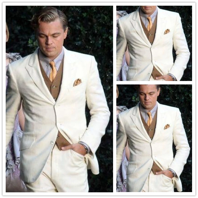 Повседневный льняной костюм бежевого цвета на заказ мужские свадебные костюмы