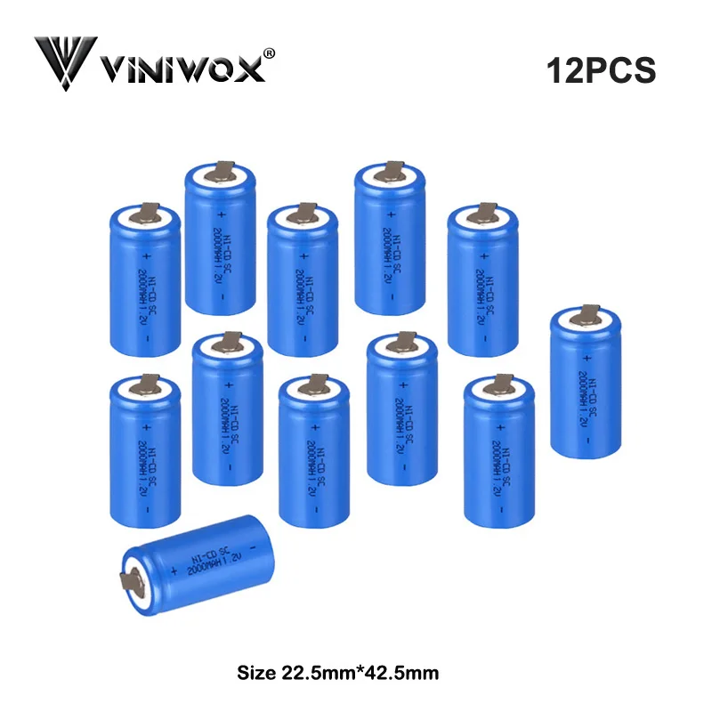 SC 2000mAh 1,2 V Ni-CD аккумуляторная батарея, элемент питания, батарея для электрических инструментов, Subc аккумулятор, настоящий NICD аккумулятор