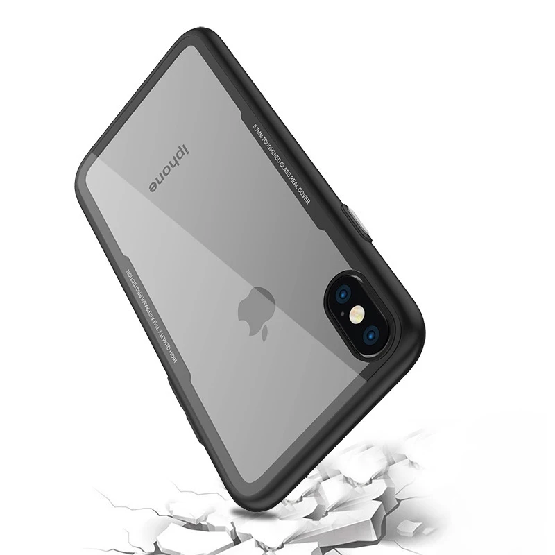 Зеркальный чехол для телефона iPhone XR XS MAX X 8 Plus 7 TPU + закаленное стекло прозрачные