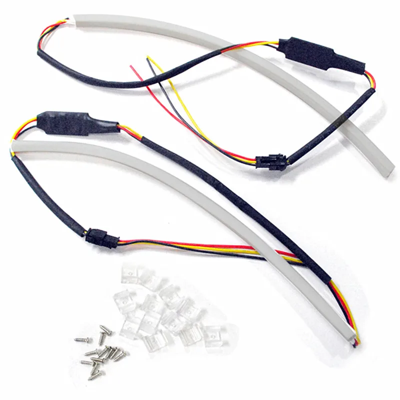 2 шт. 60 см стильные Автомобильные фары дневного светильник глаза ангела гибкие