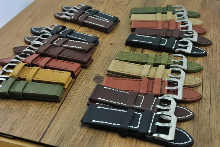 Ремешок для часов ручной работы из натуральной коровьей кожи 10 шт./лот 24 мм