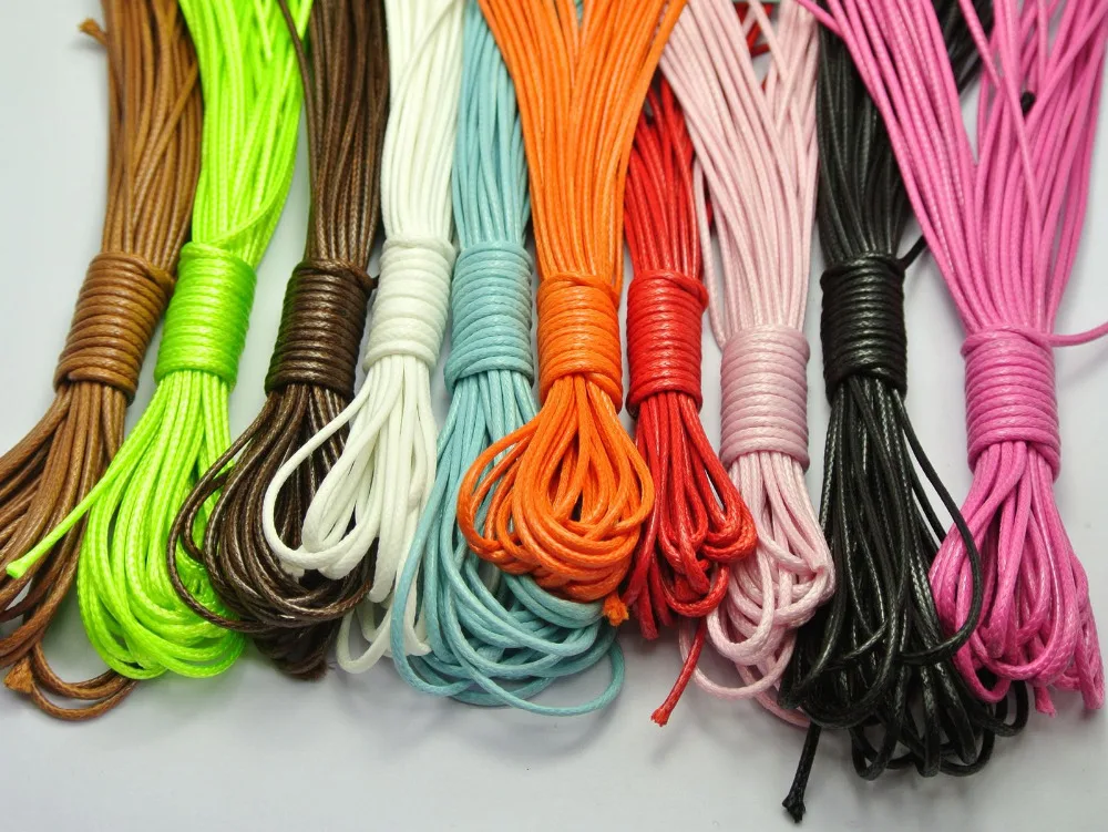 100 Meters Mixed Color Korean Waxed Cord Thread Line 1.5mm for Jewelry String 10 Color