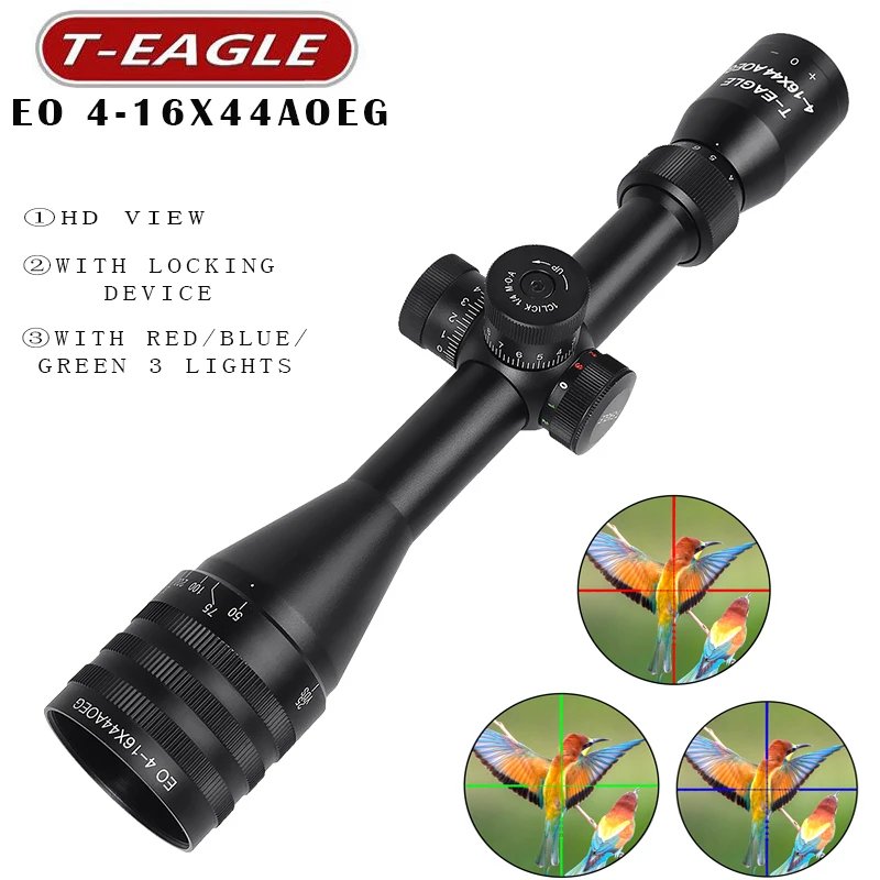 

T-Eagle EO4-16x44 AOEG HD тактический охотничий прицел охотничий красный точечный винтовка снайперская охотничья Оптика прицел противоударный