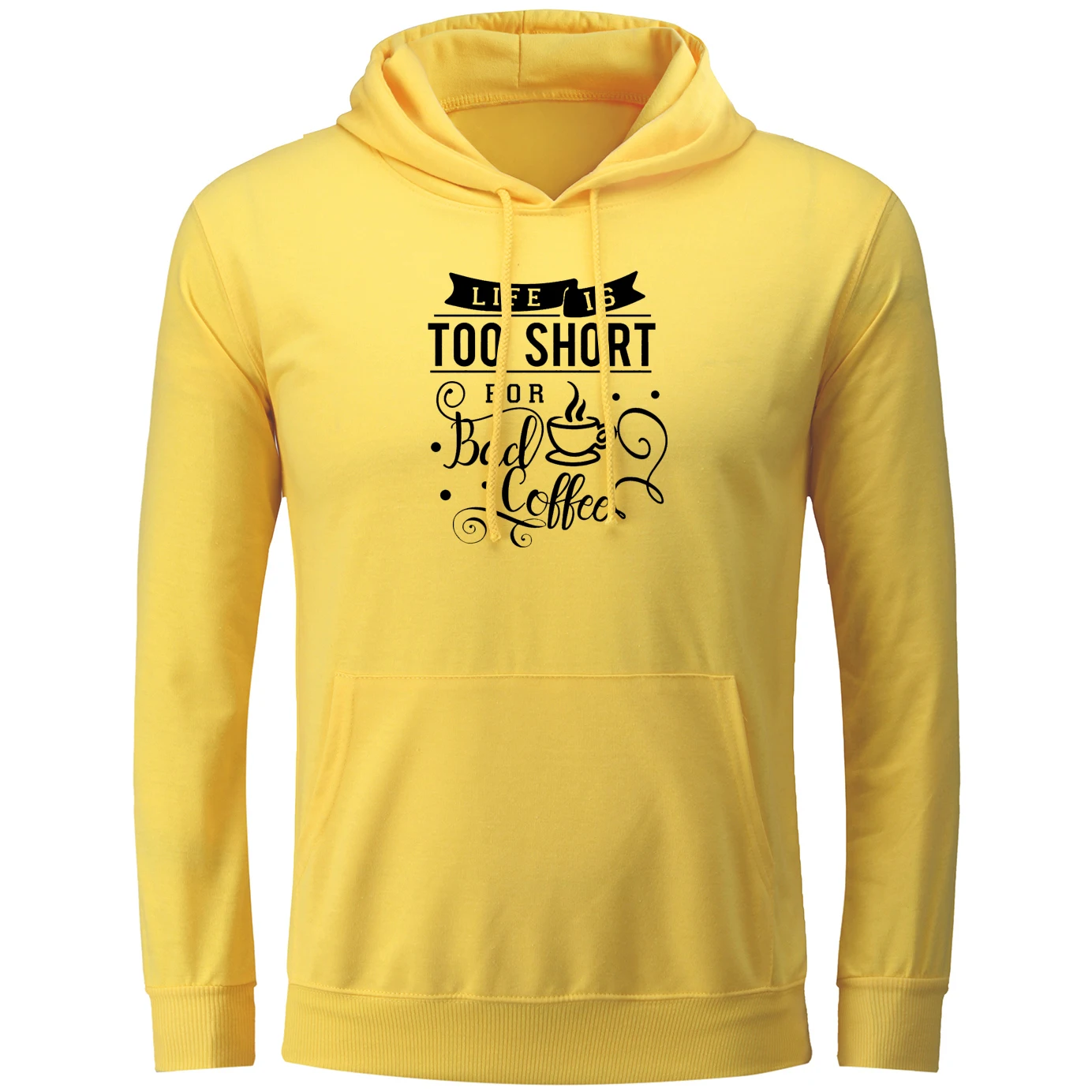 Свитшот унисекс с графическим принтом New Life Is Too Short For Bad Coffee хлопковый пуловер