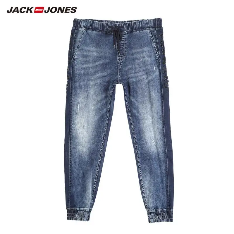 Мужские укороченные джинсы с завязками на талии JackJones длиной до щиколотки