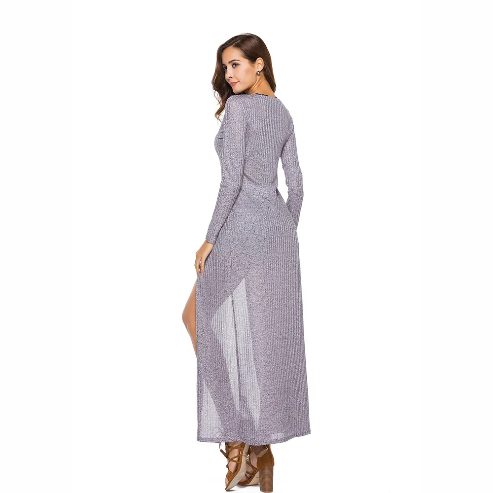 Spring Long Female Sweater V-neck Solid Color Thin Casual Ladies Cardigan |