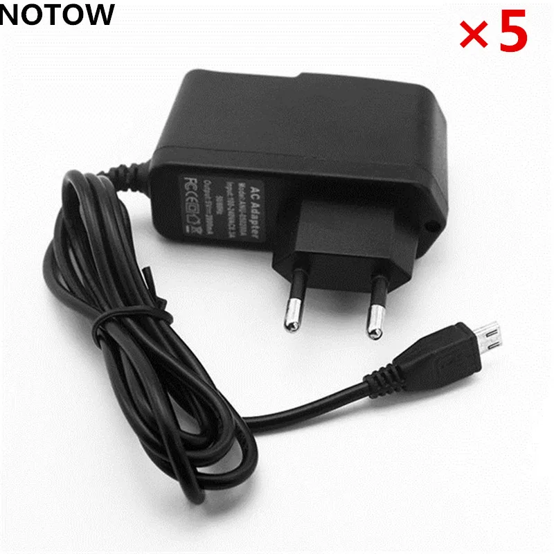 NOTOW (5 шт./лот) штепсельная вилка европейского стандарта 5 в 2 а микро USB настенное
