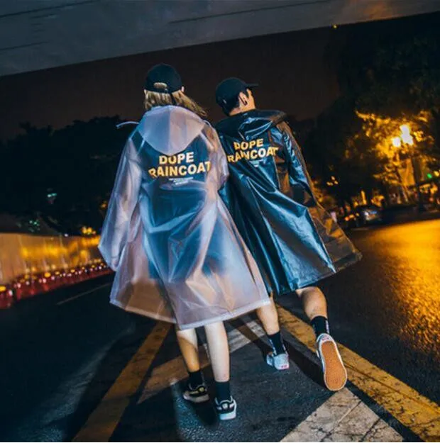 Новинка 2018 уличный водонепроницаемый плащ Длинная ветровка с оранжевыми буквами