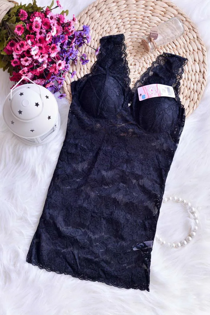 Black Бренди мелвиль кружевной Bralette тонкий длинный абзац Облегающая майка сексуальный кружевной бюстгальтер с нагрудной накладкой жилеты Женский топ кроп - Цвет: Black