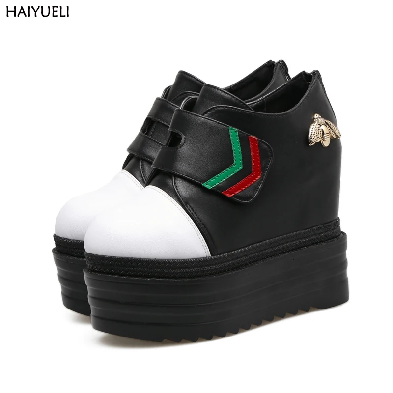 

Womens High Heel Boots Winter Height Increase Wedge Platform Ankle Boots For Women Fashion Black Platform Shoes Women