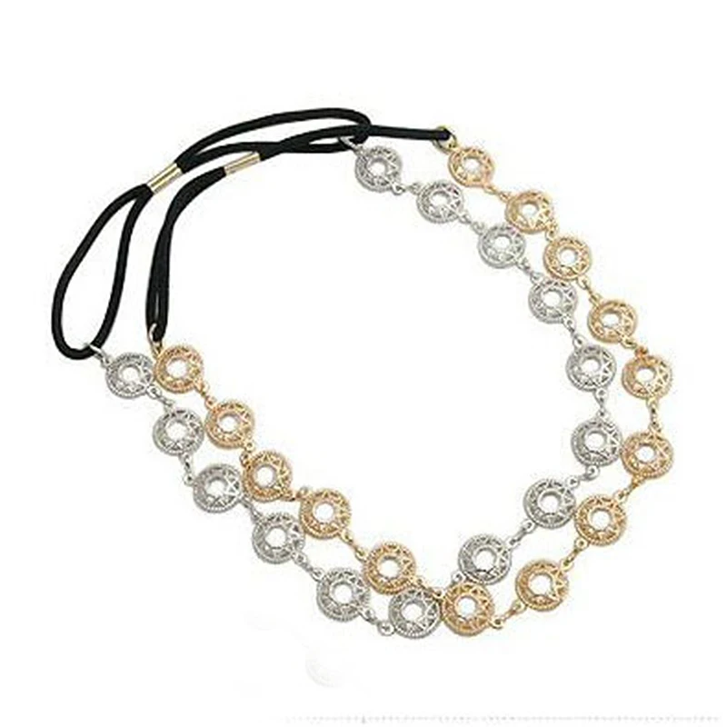 Модные блестящие короткие и универсальные открытые цветочные круглые повязки на