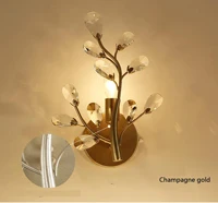 champgne gold Винтаж дизайнерские шлепанцы; цвет золотой, черный с украшением в виде кристаллов бра хрустальные E14 на дистанционном управлении, Dia24* H30cm комнатная настенная лампа - Цвет абажура: champgne gold