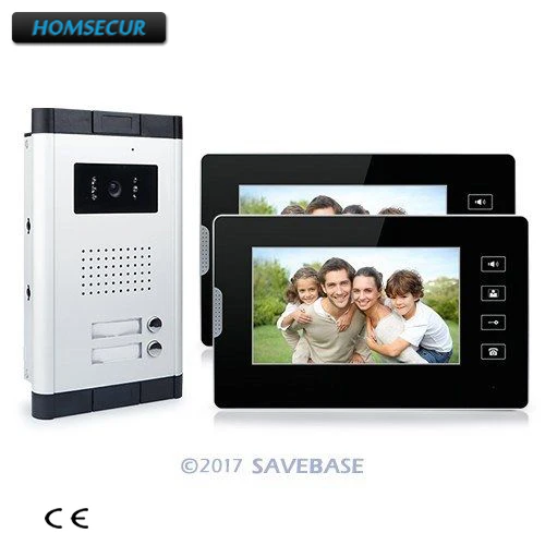 Homsecur 7 "Appartement Video Intercom Deurbel Systeem Ir Camera Touch Key Voor 2 Gezinnen