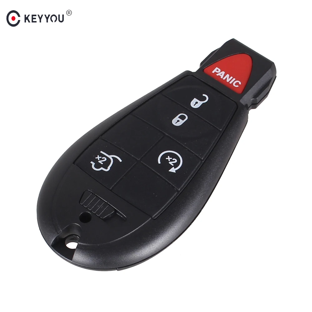 

KEYYOU Remote Key Shell Insert For Dodge Chrysler Jeep Grand Cherokee Key Fob 4+1 5 Buttons Keyless Entry Remote Smart Key Case