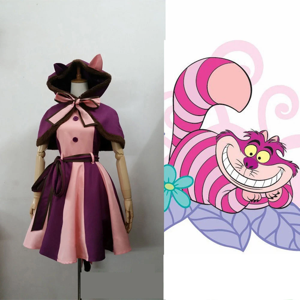 Alice In Wonderland Cheshire Cat Cosplay Costume Fancy Masquerade Party Dress Cute Women Garment |
