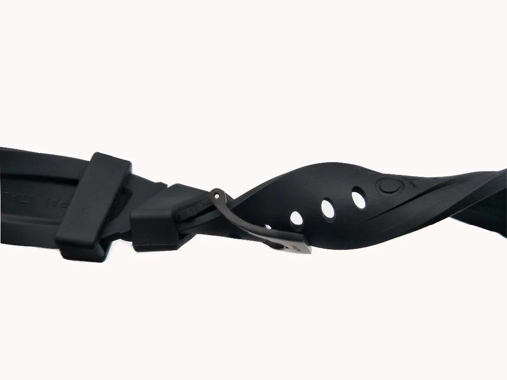 Black Waterproof Rubber Silicone Whatchband Watch Band Strap Belt For Panerai 22 24 26mm Logo on Bracelt and Buckle | Наручные часы