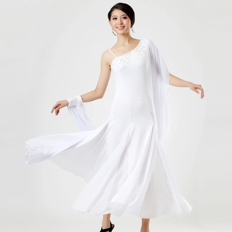 Бальное платье для женщин стандартный белый вальс танго костюм бальных танцев