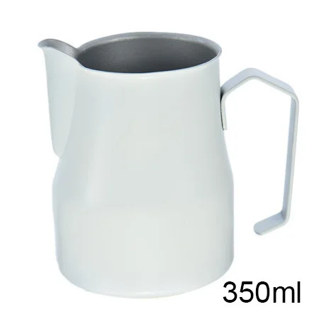 350ml White Кувшин для кофе, нержавеющая сталь, кувшин для вспенивания молока, кувшин для эспрессо, для кофе, Мока, капучино, латте, напиток, бариста, ремесло - Цвет: 350ml White