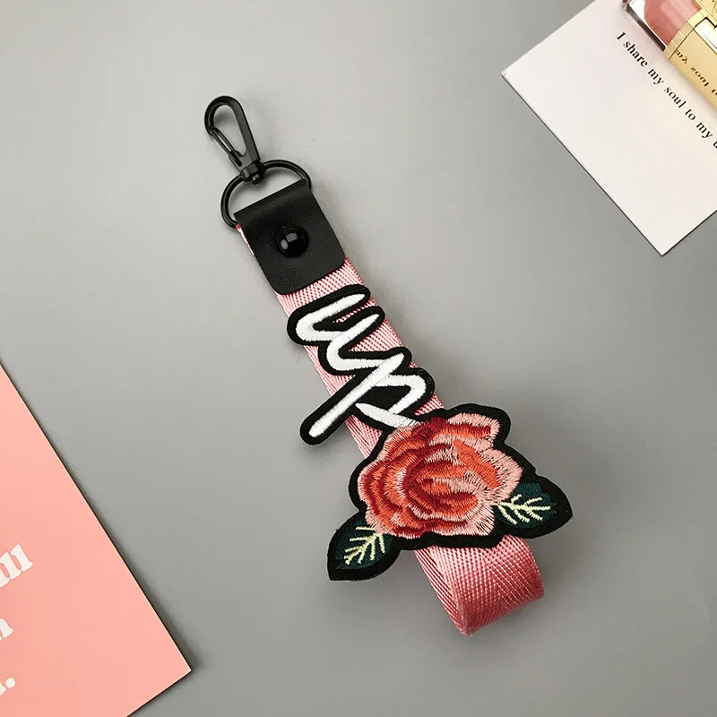Новое модное розовое платье с белыми цветами Мобильный телефон ремешок на