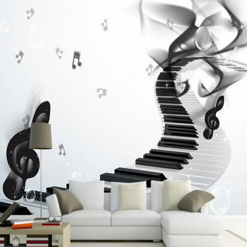 Пользовательские фото обои абстрактные модные музыкальные нотки на заказ фрески