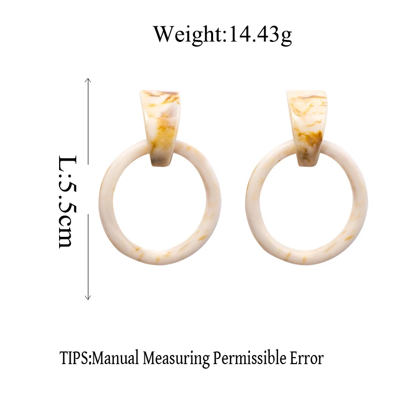 2018 Популярные Новые корейские модные акриловые винтажные сережки с круглыми