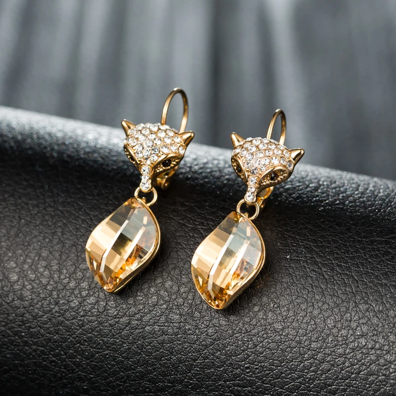 Серьги капли Neoglory Модные женские ювелирные изделия животные лиса для женщин 2020