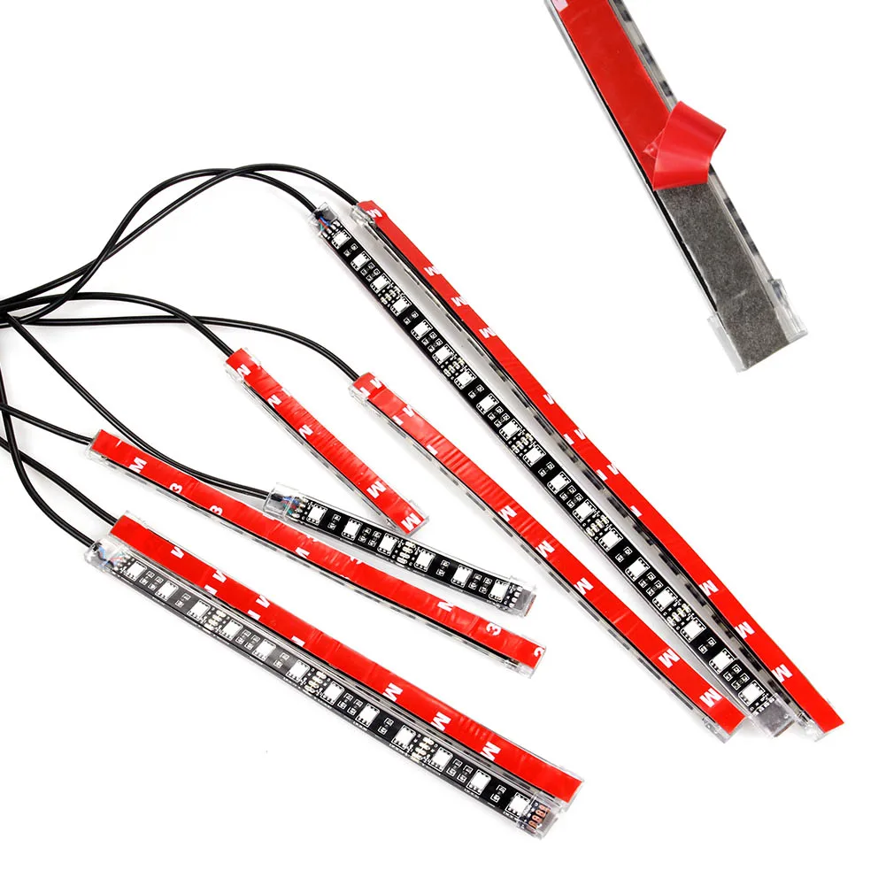 Motorcycle Car Multi-Color LED Light Kit 8pcs Strips Glow Neon Lights Flexible Lamp with Remote Controller F-Best | Автомобили и