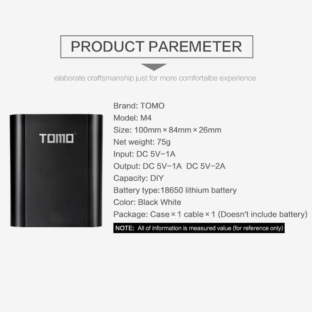 Зарядное устройство TOMO M4 4*18650 DIY Power Bank 5V 1A/2A USB зарядное с интеллектуальным