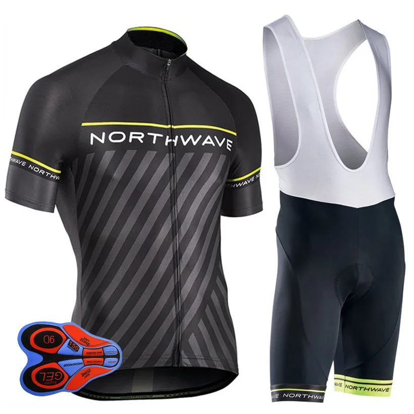 Cycling Set Northwave Велоспорт Джерси 9D силиконовый слюнявчик набор MTB Одежда для велопрогулок, дышащая велокостюм из флиса Мужские Короткие Майо Culotte спортивный костюм - Цвет: Cycling Set