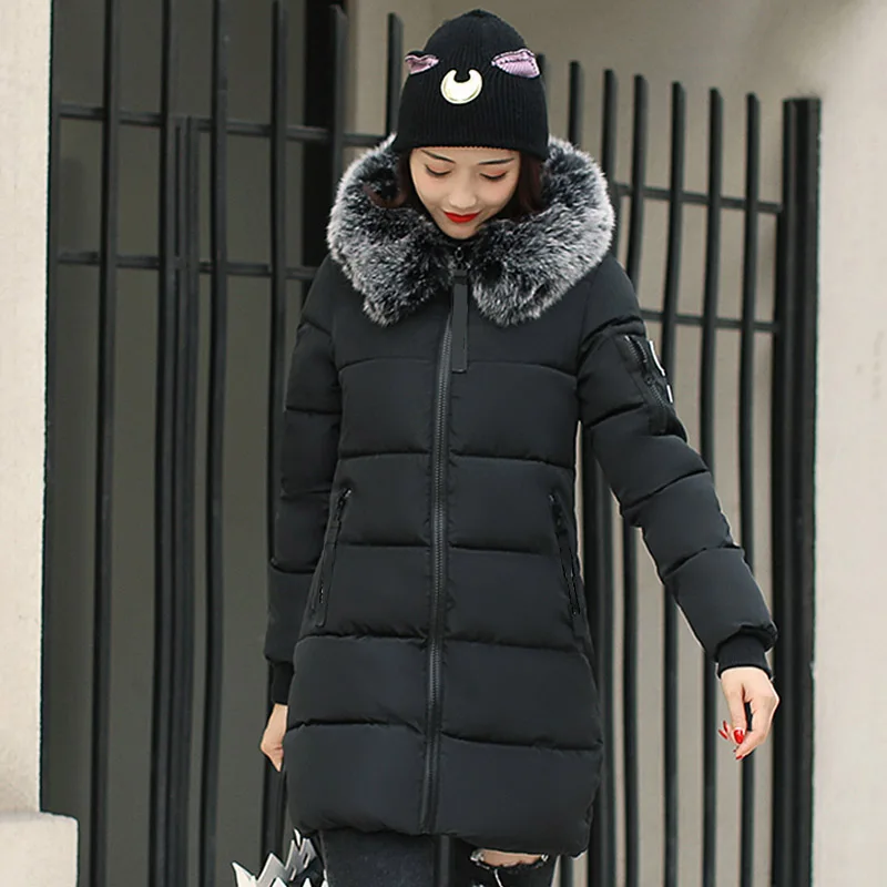 Модные женские пальто с капюшоном размера плюс 3Xl Длинная женская зимняя куртка