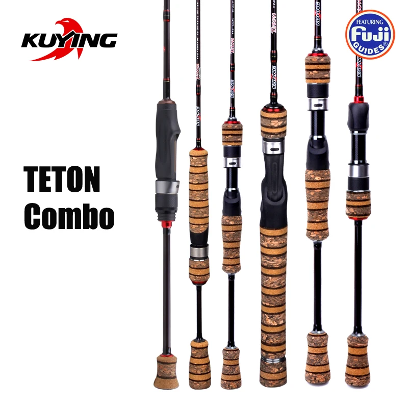 Enlarge KUYING TETON Combo 1.56m 1.8m 1.86m 1.9m 1.92 1.98m Carbon Super Ultra Light Soft Baitcasting Casting Spinning Lure Fishing Rod