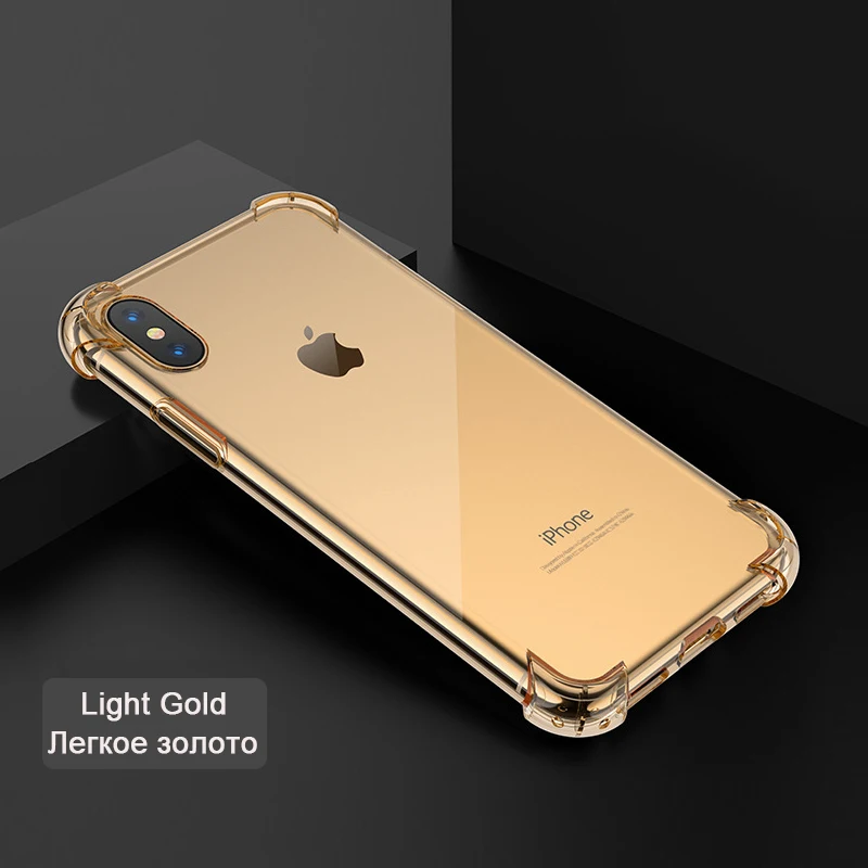 Противоударный прозрачный силиконовый чехол для телефона iPhone 7 8 роскошные