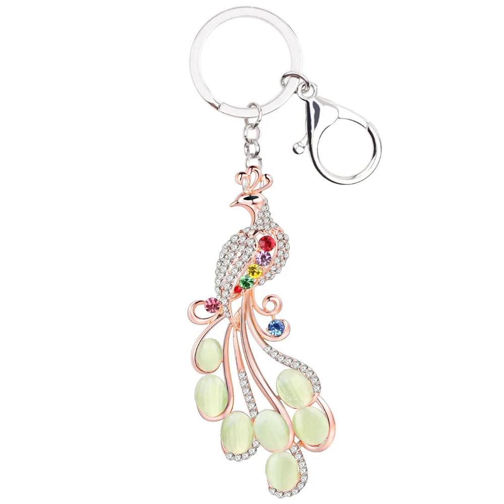 Брелоки цепочки Bonsny металлические украшения из горного хрусталя опала