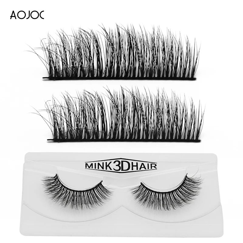 Aojoc бренд 1 пара норки ресницы природных длинными Макияж False Lash 3D Полный Газа
