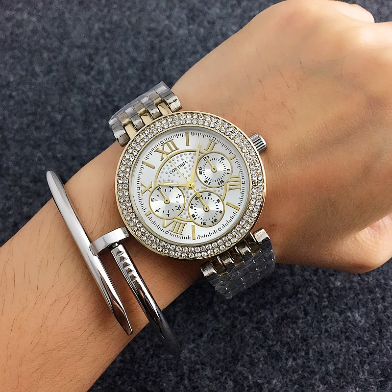 Новое поступление Contena роскошные часы Montre Femme модные женские Стразы с полным
